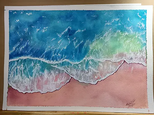 dream ocean a2 watercolour painting. maryke blom